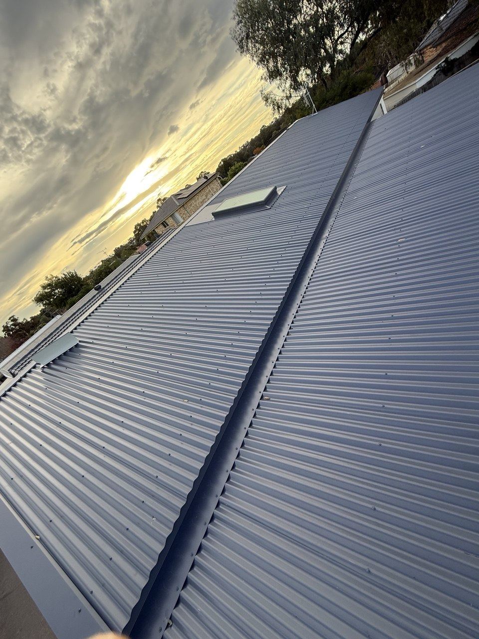 Completed grey Colorbond roof